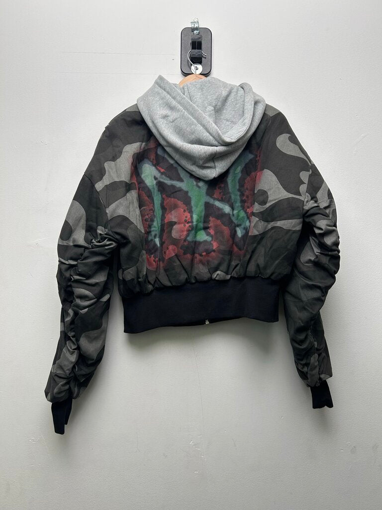 New Boredom Kills Black Grey Camo Star Jacket Sz.Small