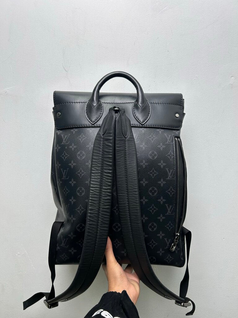 Preowned Louis Vuitton Steamer Black Monogram Bookbag Backpack