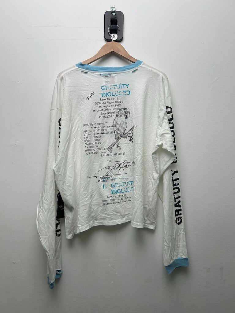 New Hmdd Eperimental Trend Set L/S Teal Sz. Medium