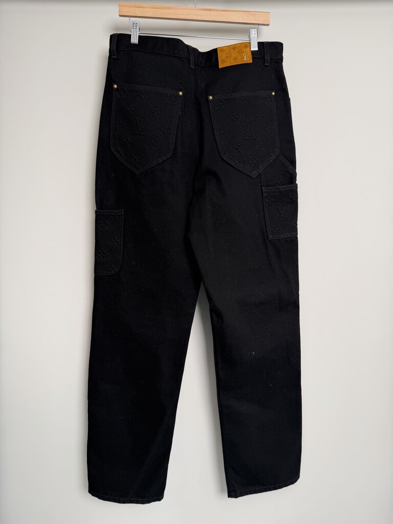 Preowned Louis Vuitton Black Monogram Work Pants size 32