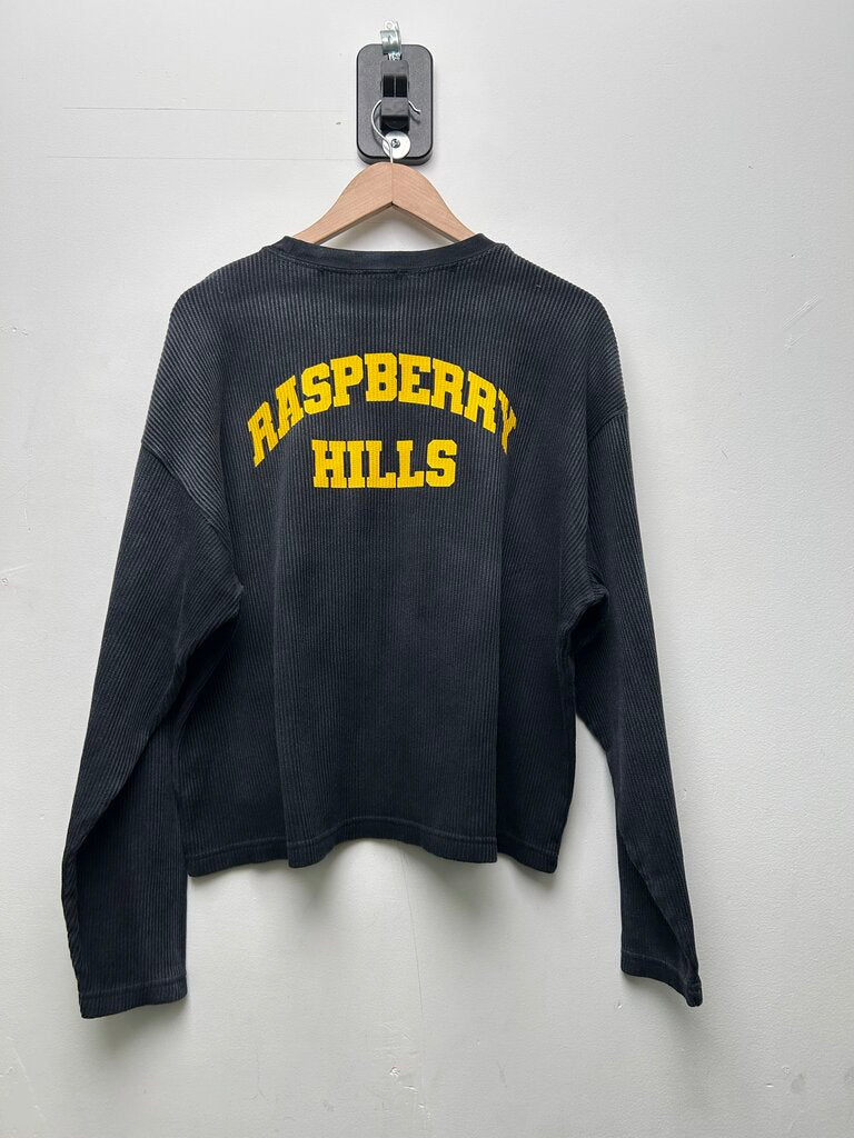 New Gv Gallery Black Yellow Spellout Thermal Sz.Medium