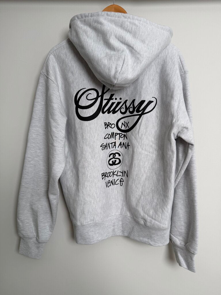 New Stussy Grey Tour Hoodie size S