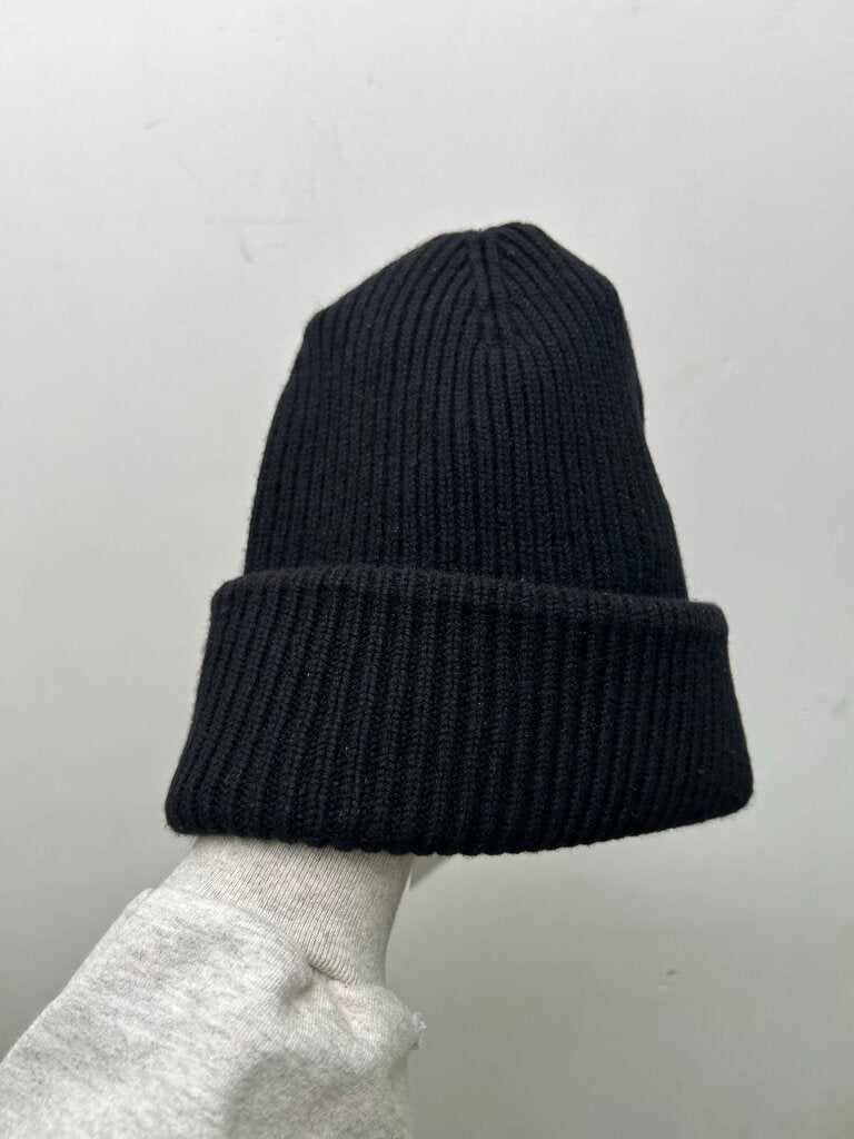 Preowned Chanel Beanie Black White CC Logo Beanie