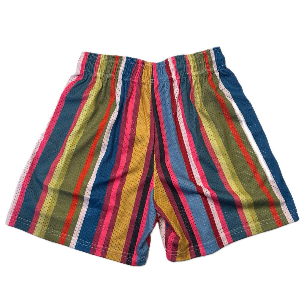 New Eric Emanuel Multi Color Stripe Shorts Size Medium