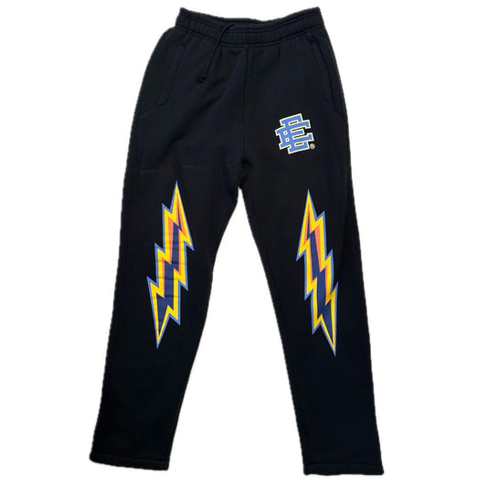 New Eric Emanuel Blue Yellow Bolt Sweatpants Size Medium