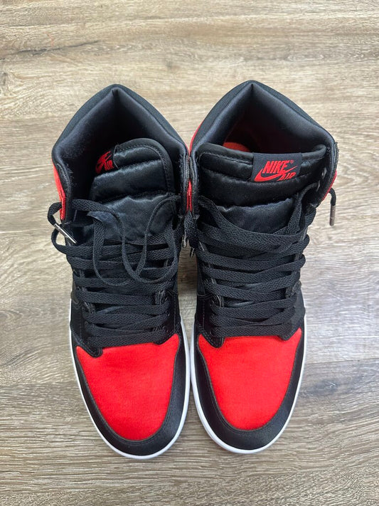 New Jordan 1 High Satin Black Toe Size 12w(10.5)