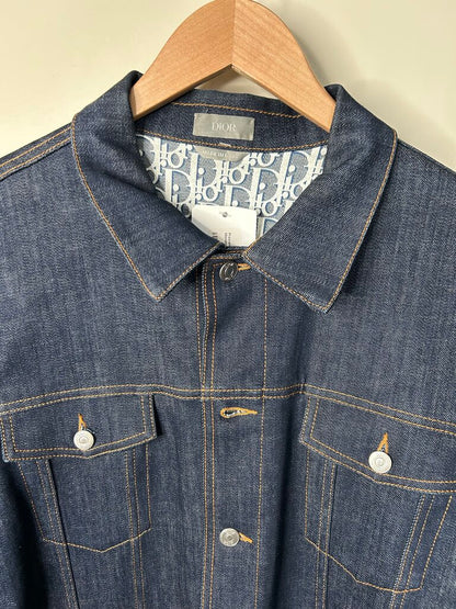 Preowned Dior Raw Denim Monogramed Jacket