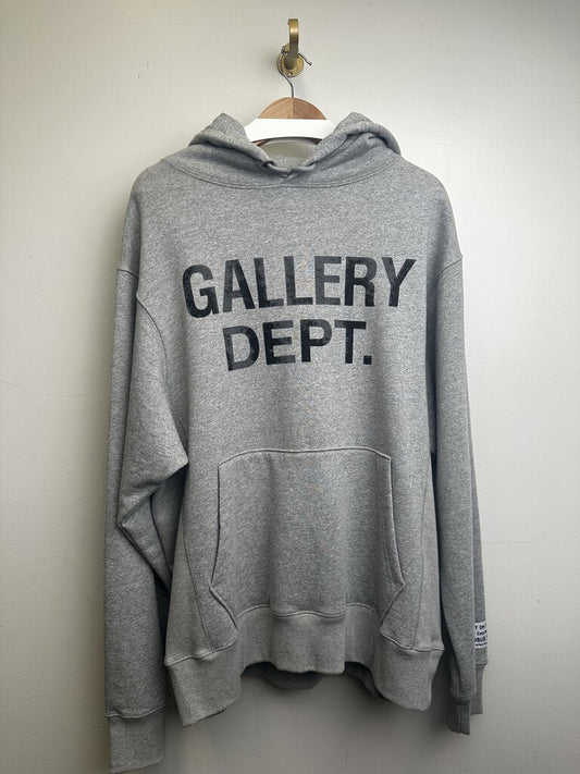 New Gallery Dept. Grey Distressed Logo Hoodie Size XL