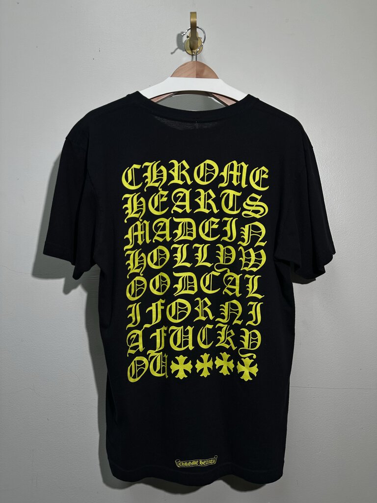 New Chrome Heart Black Poem Neon Tee size L