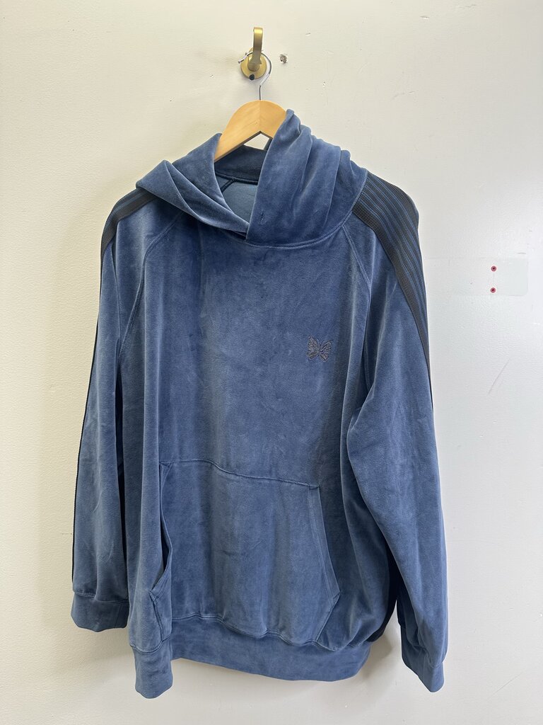 New Needles Velour Smoke Blue Hoodie Sz.XL