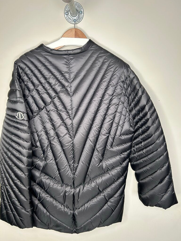 New Rick Owens Moncler Black Caban Puffer Jacket Size 0