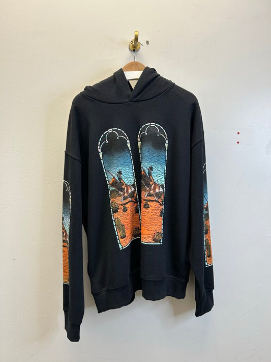 New WDW Stain Glass Black Hoodie Size Large