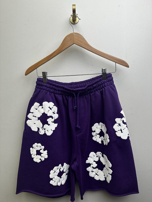 New Denim Tears Wreath Shorts Purple Size Medium