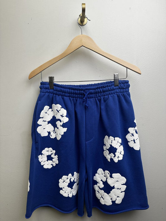 New Denim Tears Wreath Shorts Blue Size Medium