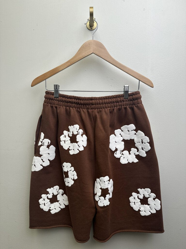 New Denim Tears Wreath Shorts Brown Size Medium
