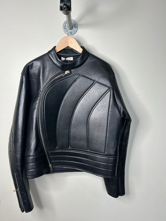 New Bottega Black Leather Jacket Size 44 (large)