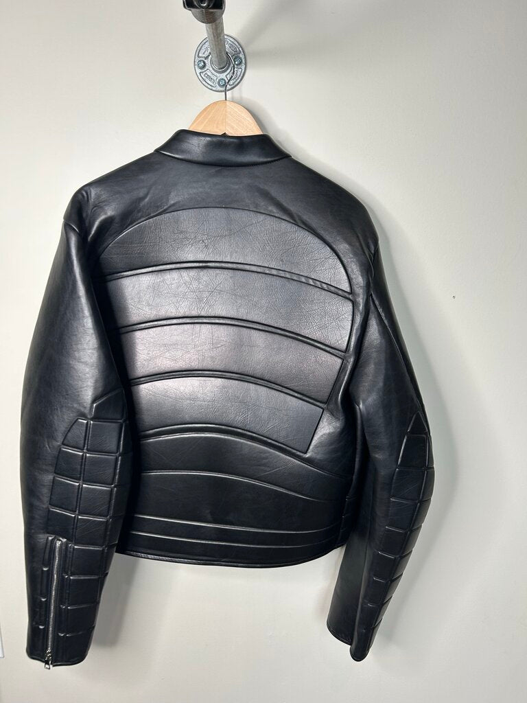 New Bottega Black Leather Jacket Size 44 (large)