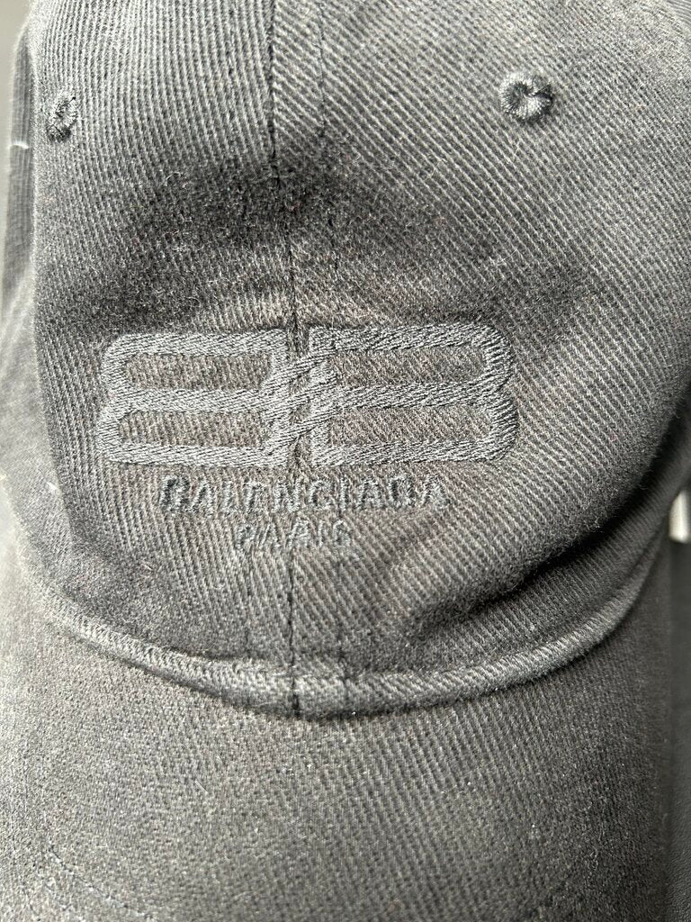 Preowned Balenciaga Black BB Dad hat