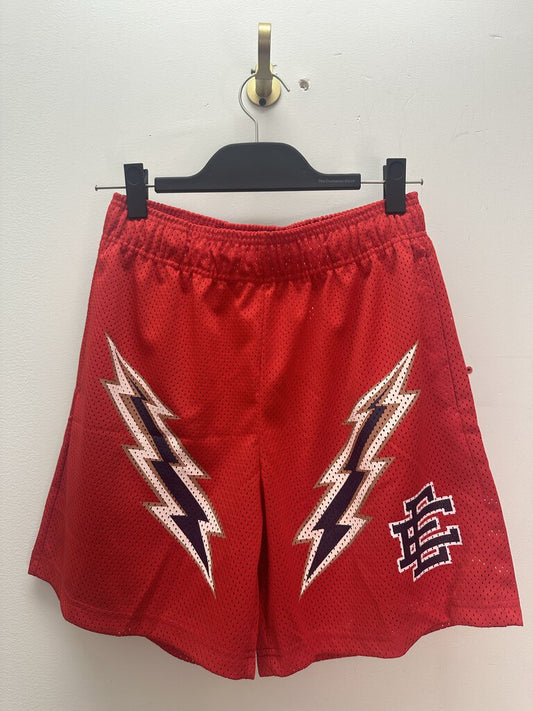 New Eric Emanuel Red Navy Bolt Shorts Size Medium