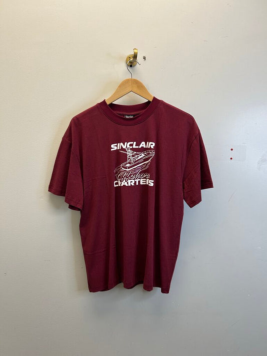 New Sinclair Maroon Charters Tee Size XL