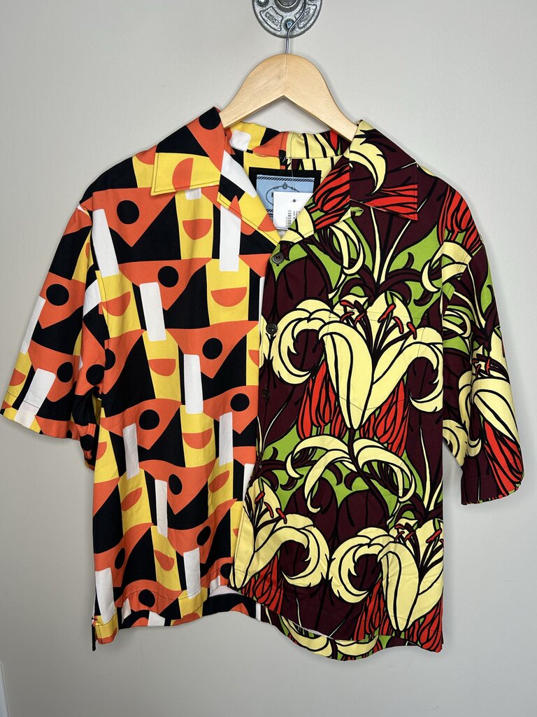 Preowned Prada Floral/Shapes Double Match size M