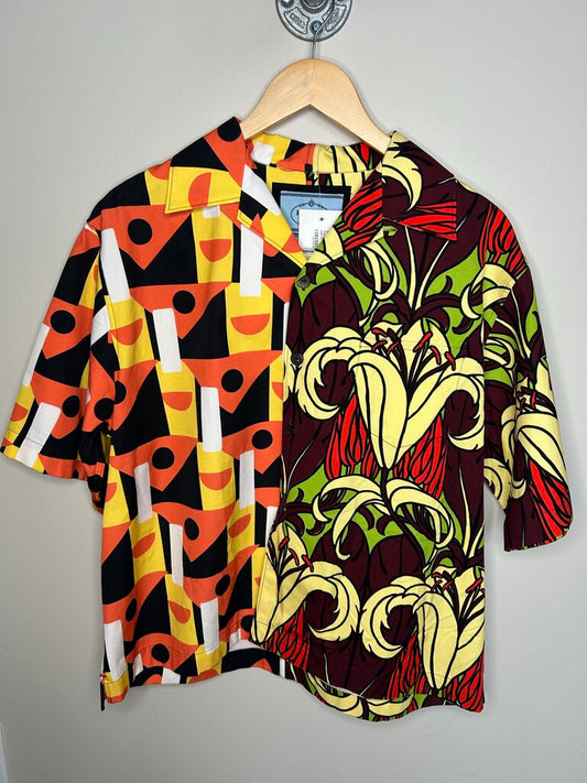 Preowned Prada Floral/Shapes Double Match size M