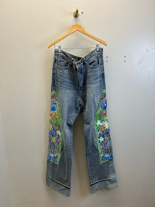 New WDW Lightwash Green Patch Denim sz.36