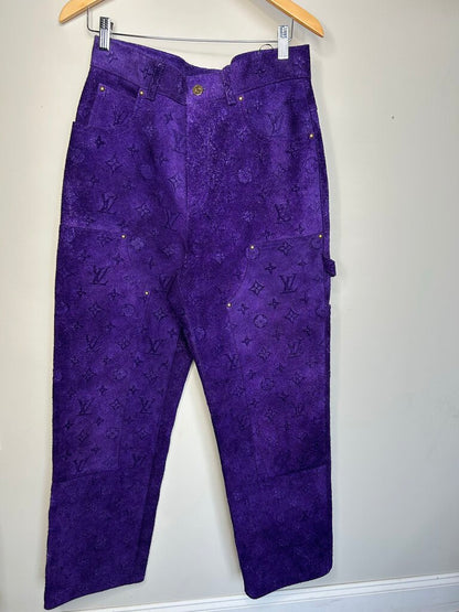 New Louis Vuitton Purple Monogram Pants Size 30