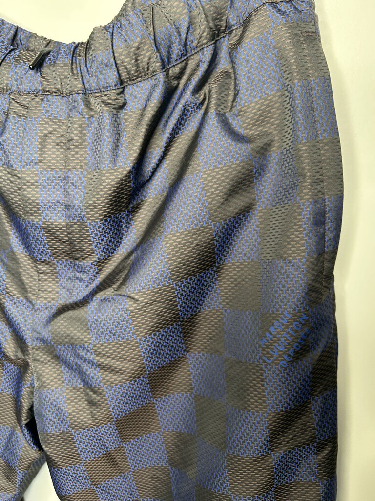 Preowned Louis Vuitton Navy Black Damier Track Pants Size 54