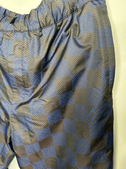 Preowned Louis Vuitton Navy Black Damier Track Pants Size 54