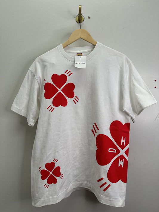 Preowned Human Made White Red Tee Size Large