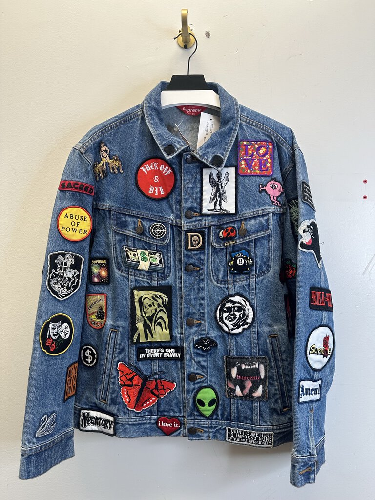 New Supreme Patch Denim Jacket size XL