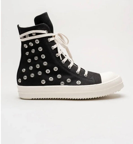 New Rick Owens Ramone High Studs Black Size 45