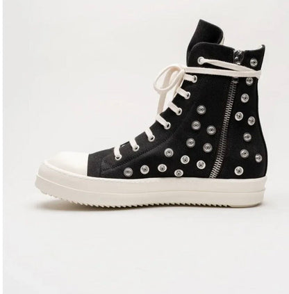 New Rick Owens Ramone High Studs Black Size 45