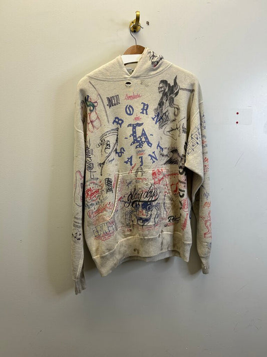 New Saint Michael Born LA Hoodie Size Large