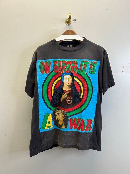 New Saint Michael A War Grey Tee Size Medium