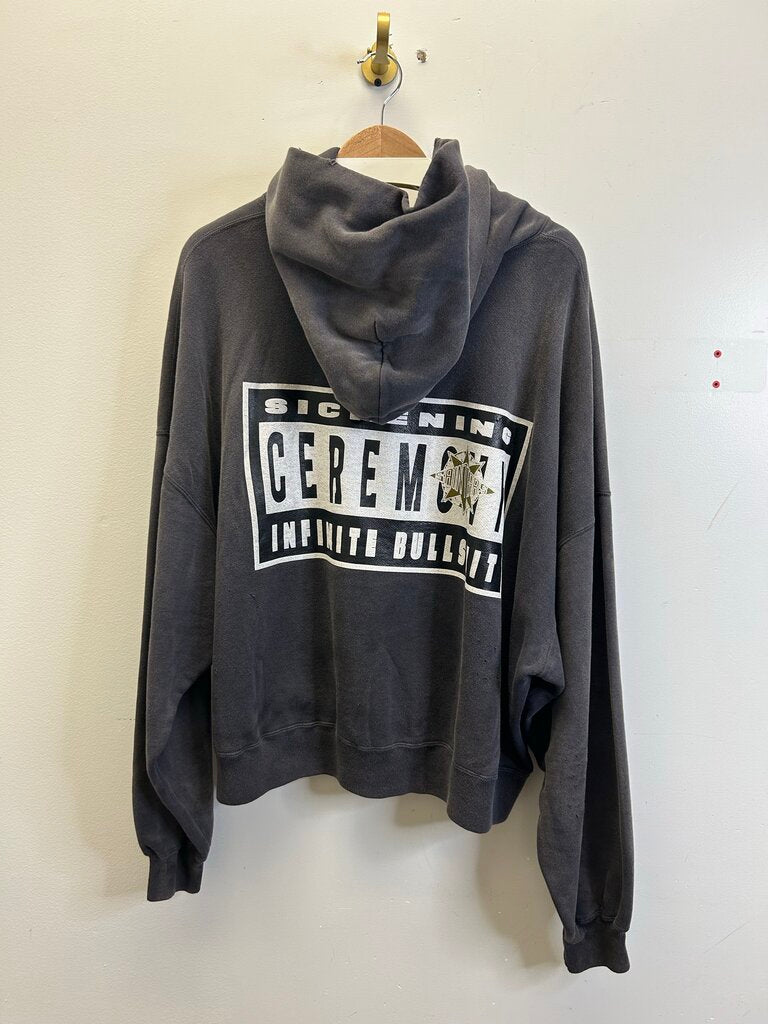 New Saint Tears Grey Star Distressed Hoodie size L