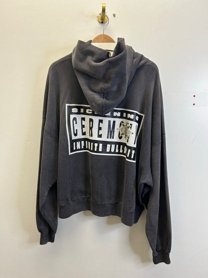 New Saint Tears Grey Star Distressed Hoodie size L