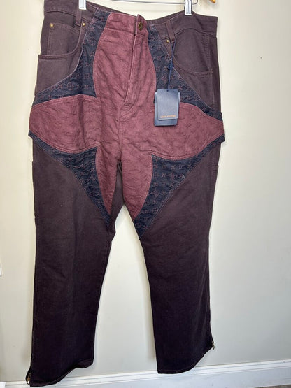 Preowned Louis Vuitton Floral Denim Pants Size 40