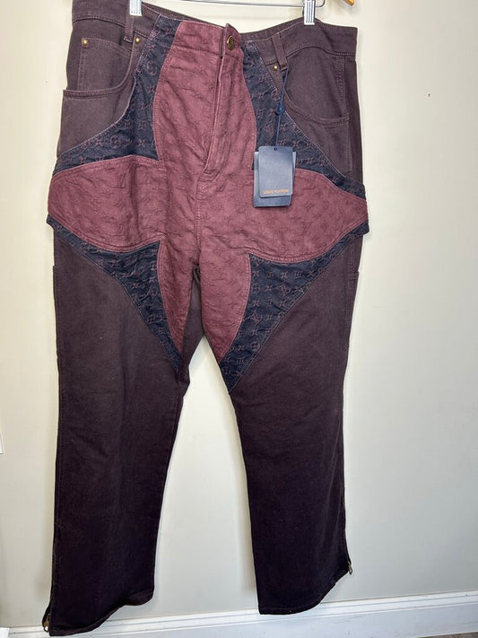 Preowned Louis Vuitton Floral Denim Pants Size 40