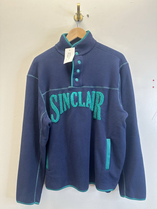 New Sinclair Navy Green Polar Fleece Button Up Size Small
