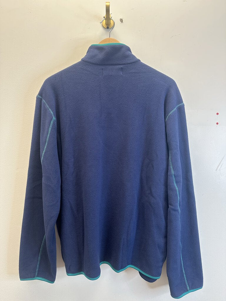 New Sinclair Navy Green Polar Fleece Button Up Size Small
