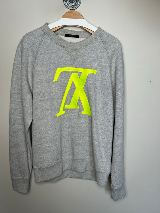 Preowned Louis Vuitton Grey Neon crewneck Size Large