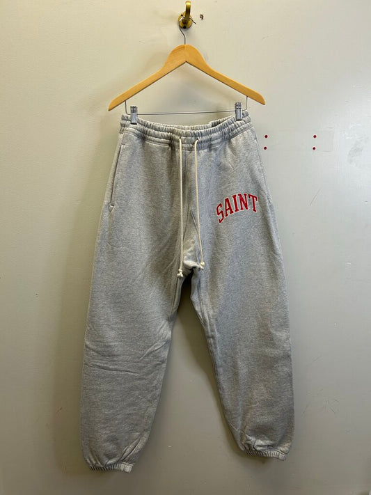 New Saint Michael Grey Collegiate Sweatpants Size Large