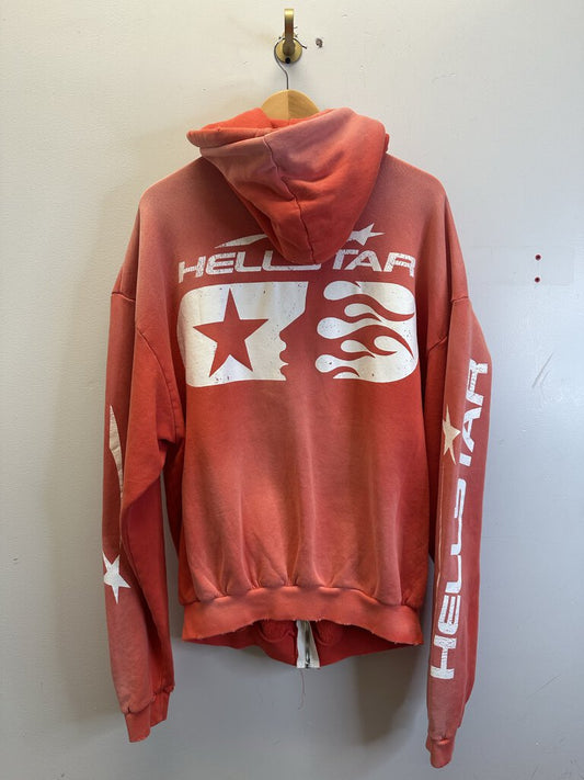 New Hellstar Red Washed Zip Up Size Large