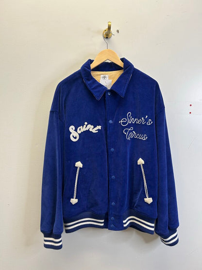 Preowned Saint Michael Blue Corduroy Button Jacket Size XL