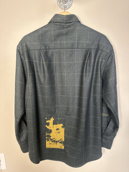 Preowned ERD Enfants Riches Deprimes Green Yellow Flannel Size Medium