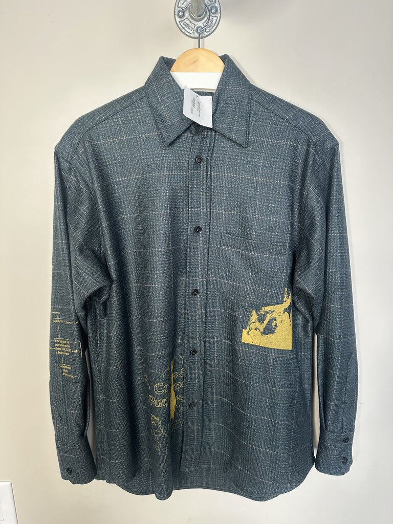 Preowned ERD Enfants Riches Deprimes Green Yellow Flannel Size Medium