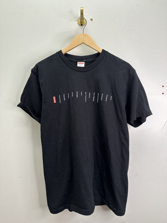 Preowned Supreme Black city Tee Size Medium