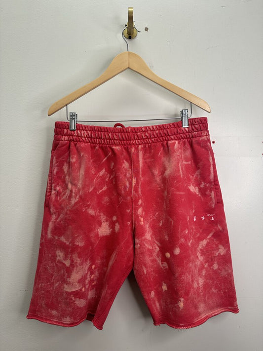 Preowned Off White Red Dyed Shorts Size Large